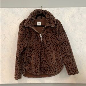 Abercrombie & Fitch Brown Teddy Jacket Plush Sherpa Design
